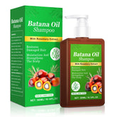 Batana Oil Shampoo: botella mostrando el envase para brillo suave y limpieza delicada