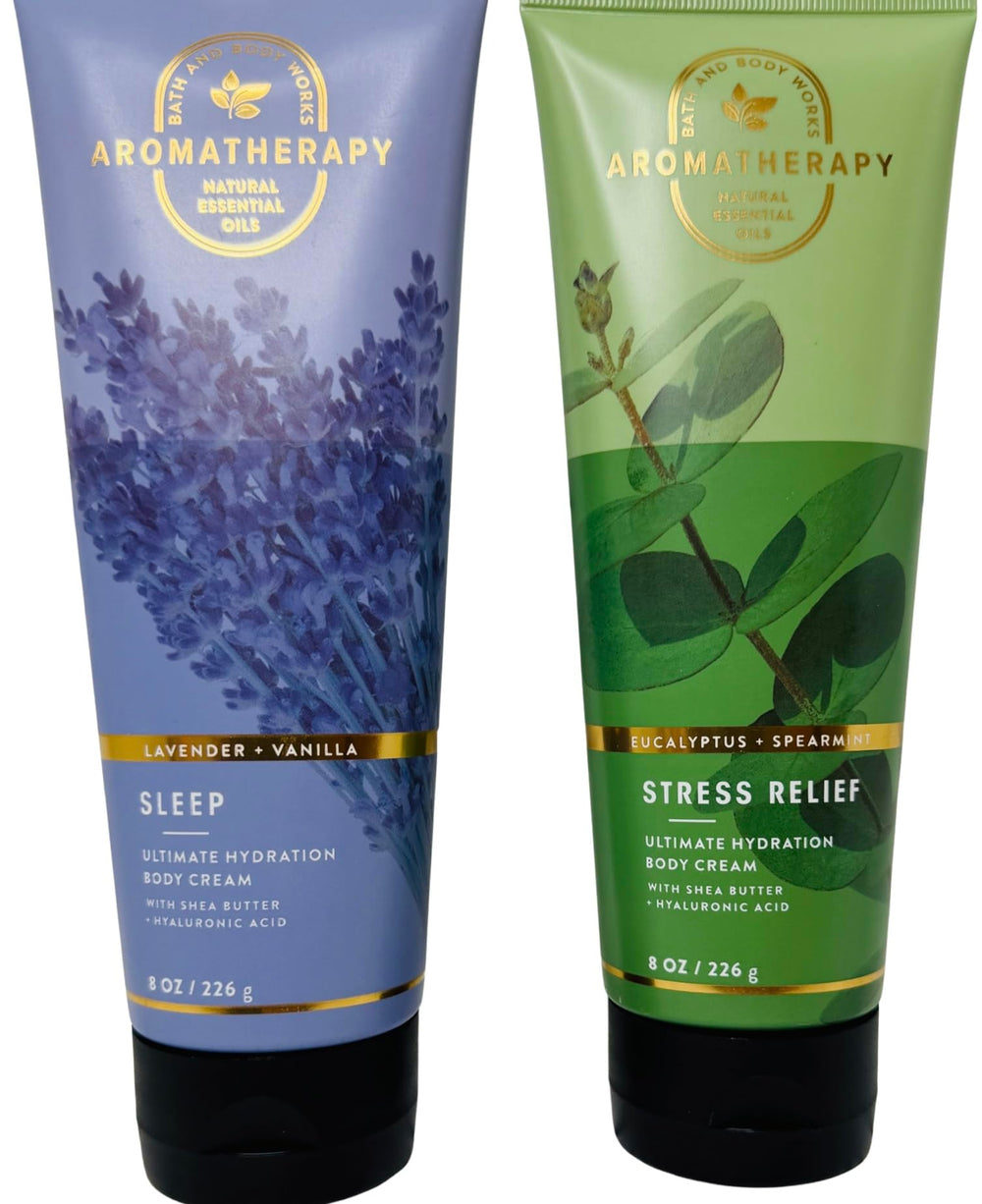 Bath & Body Works Aromatherapy eucalyptus-spearmint bottle for stress relief at home