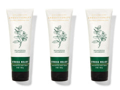 Bath and Body Works Aromatherapy Stress Relief Eucalyptus Spearmint body cream 3-pack helps nourish skin and promote relaxation.