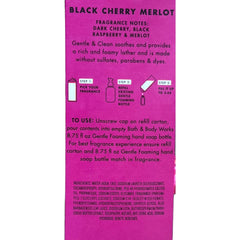 Bath & Body Works Black Cherry Merlot foaming hand soap pump delivers rich lather and softness.