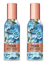 Bath & Body Works Endless Weekend room spray in a cozy living room setting freshening the air.