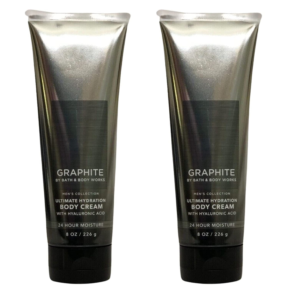 Bath and Body Works Graphite Ultimate Hydration Body Cream bottle for 8 oz packaging