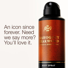 Bath & Body Works Mahogany Teakwood spray hand application illustrates quick daily use.