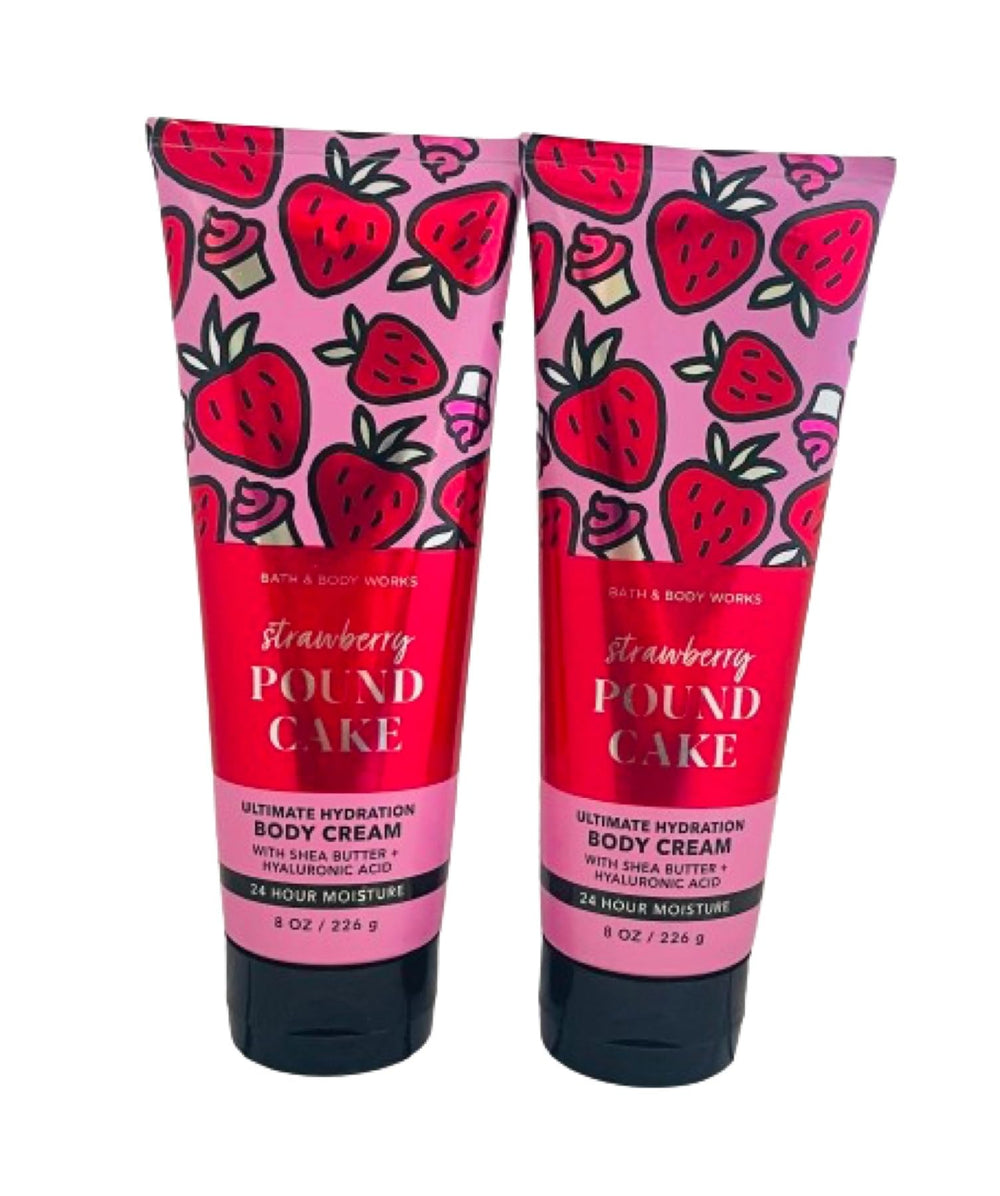 Crema corporal Ultra Shea de Bath & Body Works con aroma a fresa pastel para hidratación suave.