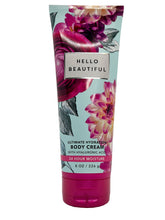 Bath & Body Works Hello Beautiful crema Ultra Shea, bote visible, hidrata profundamente la piel
