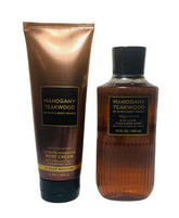 Bath & Body Works Mahogany Teakwood: empaque del set para regalo y exhibición.