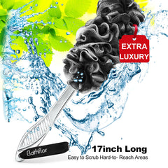 Bathflor charcoal loofah for oil-control and cleansing