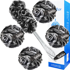 Bathflor loofah sponge set shows exfoliating texture for a smooth shower