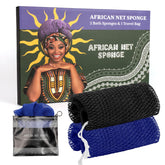 Bathway esponja de red africana con manijas para exfoliar suavemente