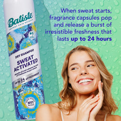 Batiste champú en seco, cápsulas de fragancia activadas, aroma duradero en uso diario.
