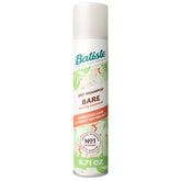 Batiste champú seco Bare fragancia, aplicación en raíces para refrescar sin agua.