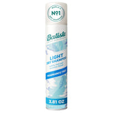 Batiste fragrance-free light dry shampoo bottle closeup for refreshed roots.