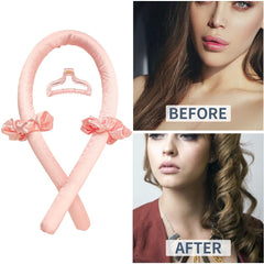BATOUDE silk ribbon curl tool pink for no heat at home styling