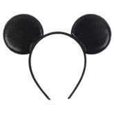 Batsysm diadema con orejas de ratón negras en PU ideal para fiestas y fotos