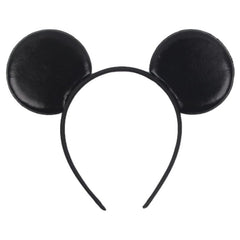 Batsysm diadema con orejas de ratón negras en PU ideal para fiestas y fotos
