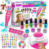 BATTOP kids nail polish set with nail dryer for playful at-home nail art.
