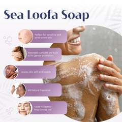 Baudelaire Sea Loofa Bar texture closeup shows crushed seaweed particles