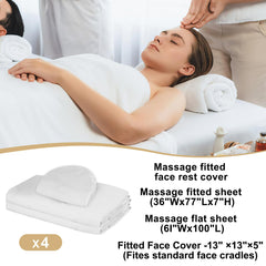 Bavlesfuire massage table cover 3-piece set fits standard tables securely