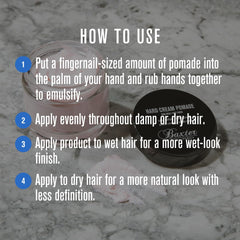 Baxter of California Hard Cream Pomade, fijación firme sin brillo excesivo