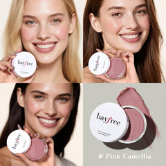 bayfree Multi Glow Balm en labios para color suave y ligero volumen.