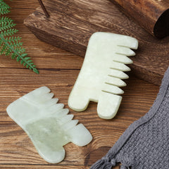 BBTO jade comb used as gua sha tool on body