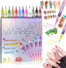 BCBU 12-color nail art pens set offers bold opaque hues for full coverage