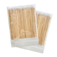 Bcowos pointed cotton swabs with wooden sticks for precise makeup detailing.