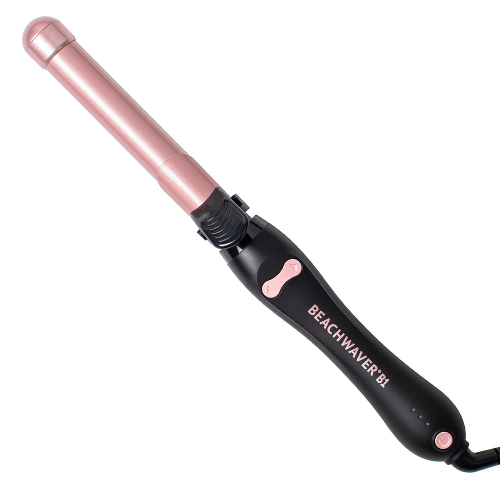 The Beachwaver Co. B1 Midnight Rose shows the 1-inch ceramic barrel for versatile waves.