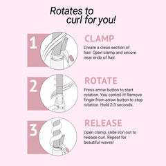 The Beachwaver Co. B1 Midnight Rose demonstrates automatic rotation for effortless curling.