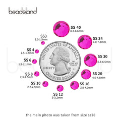 Beadsland nail art rhinestones hot pink flatback ideal for nails and clothing embellishments