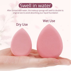 BEAKEY Flat Duo Sponge used dry for precise powder application.