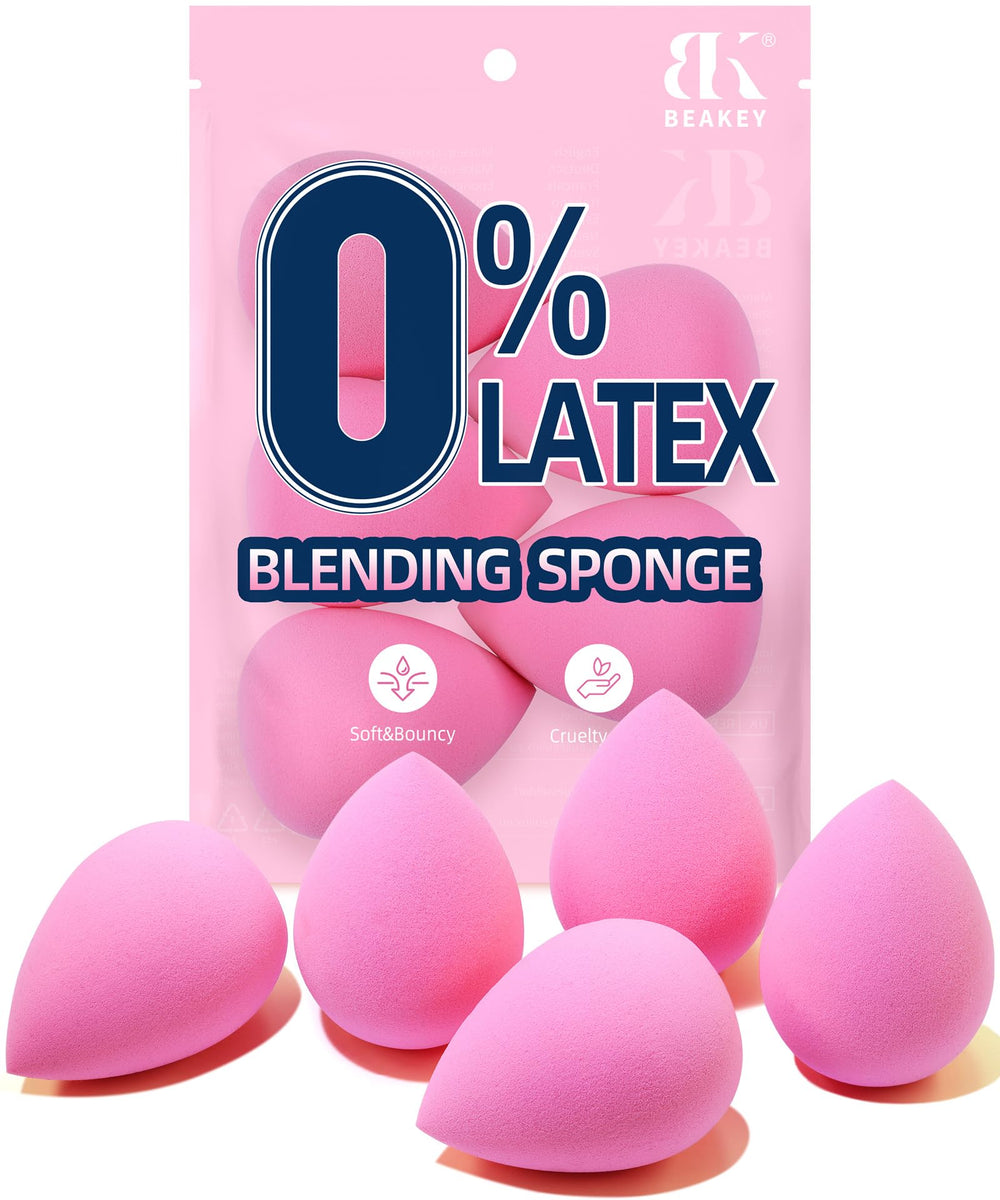 BEAKEY latex-free blender sponge teardrop close-up for smooth makeup application
