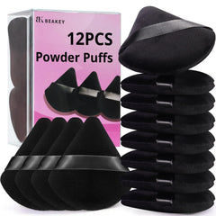 BEAKEY triangle powder puff closeup shows ultra-soft velvet for smooth coverage