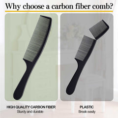 Bealihelp carbon fiber hair comb set: rat-tail comb for easy parting