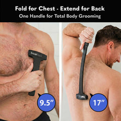 Bearback wet or dry shave for flexible routines.
