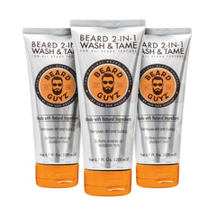Beard Guyz 2-in-1 Beard Wash bottle cleanses and refreshes the beard daily.