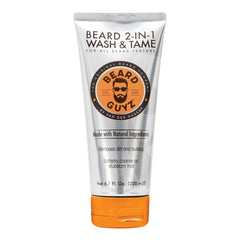 Bearded man using Beard Guyz 2-in-1 wash for deep cleanse of beard and skin