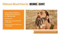 Beard Guyz Beard Wash rich-lather foam demonstrates deep-clean action for beard and skin.