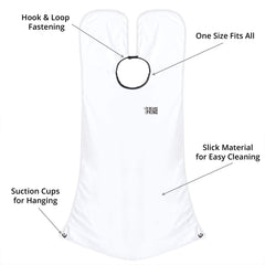 BEARD KING Durable white beard bib catching hairs for a cleaner bathroom