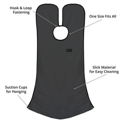 BEARD KING during shaving, mess control with the apron.