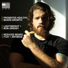 Beardbrand label lists jojoba and Vitamin E.