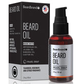Beardbrand teakwood oil bottle softening coarse beard.
