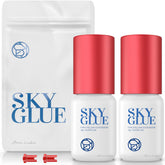 BEAU LASHES Sky Glue S+ two-pack bottle, fast-drying adhesive for lash extensions.