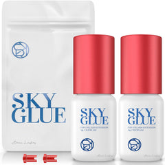 BEAU LASHES Sky Glue S+ two-pack bottle, fast-drying adhesive for lash extensions.