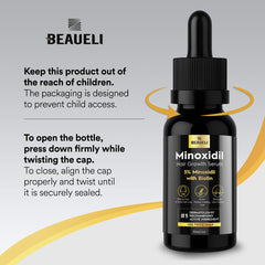 Beaueli minoxidil 5% foam dispense nozzle for precise dosing.