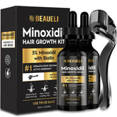 Beaueli Minoxidil beard growth kit bottle pour demonstrates precise dosing for easy use