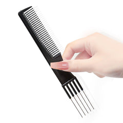 Beautifultracy black teasing comb with metal pick ideal for salon use