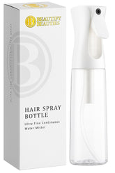 BeautifyBeauties spray bottle with 360 mist for even hair styling
