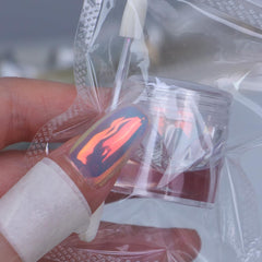BEAUTNICE Chrome Nail Powder mirror finish on UV gel nails for a reflective look