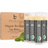 Beauty by Earth balsamo labial menta organico en envase, ideal para labios saludables